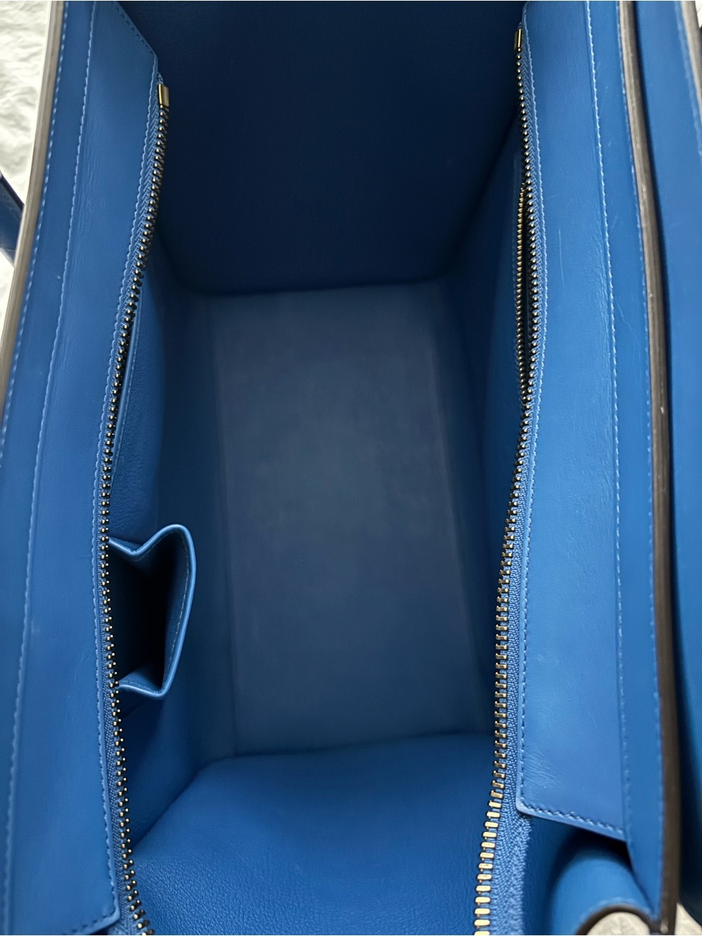 Celine Leather Luggage Mini in Cobalt Blue - Picture 9 of 13